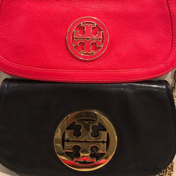 Tory Burch Black Leather Miller Clutch Bag Gold Hardware Tory Burch Clutch